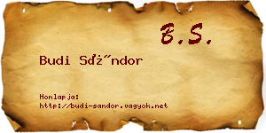 Budi Sándor névjegykártya