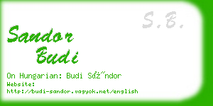 sandor budi business card